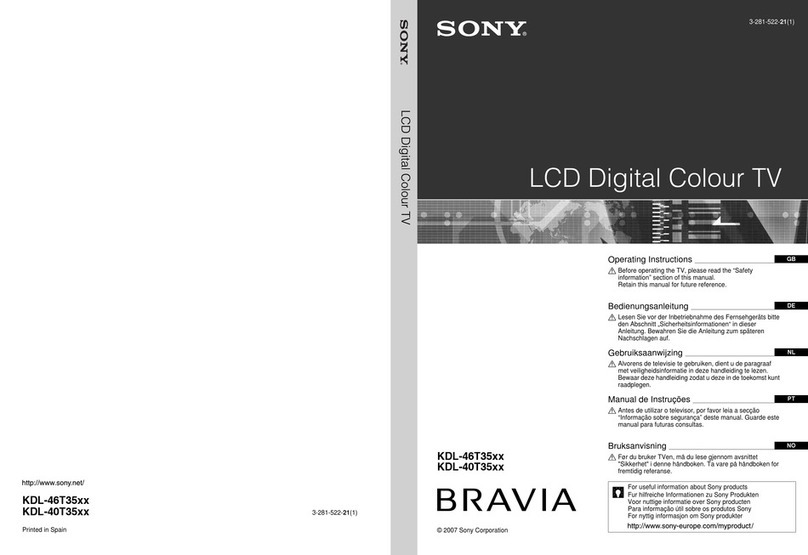 Sony KDL-40T3500 operating instructions