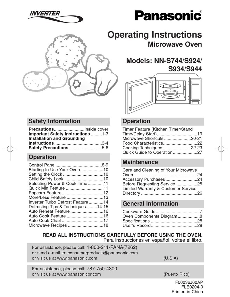 Panasonic NN-S934WF operating instructions