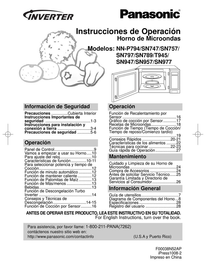 Panasonic NN-SN789S Instruction Manual Panasonic NN-SN789S Instruction Manual