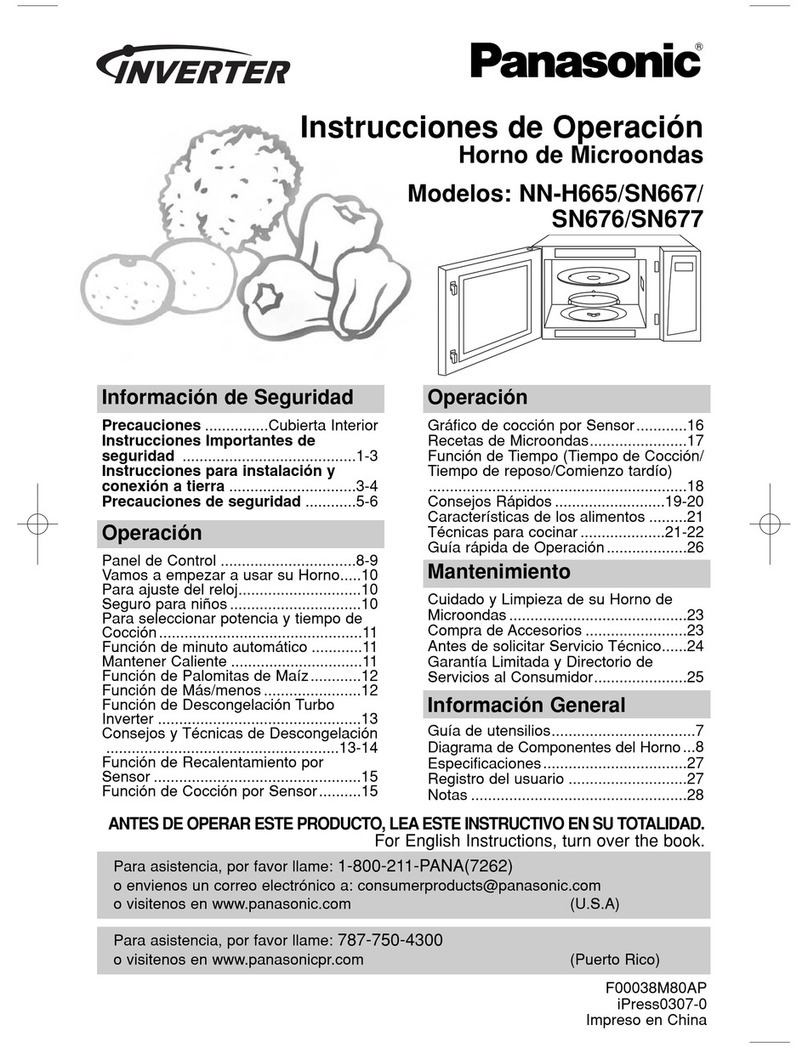 Panasonic Genius NN-SN667B Instruction Manual
