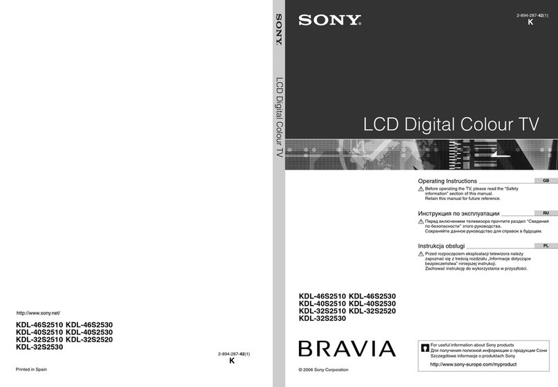 Sony Bravia KDL-40S2510 User manual Sony Bravia KDL-40S2510 User manual