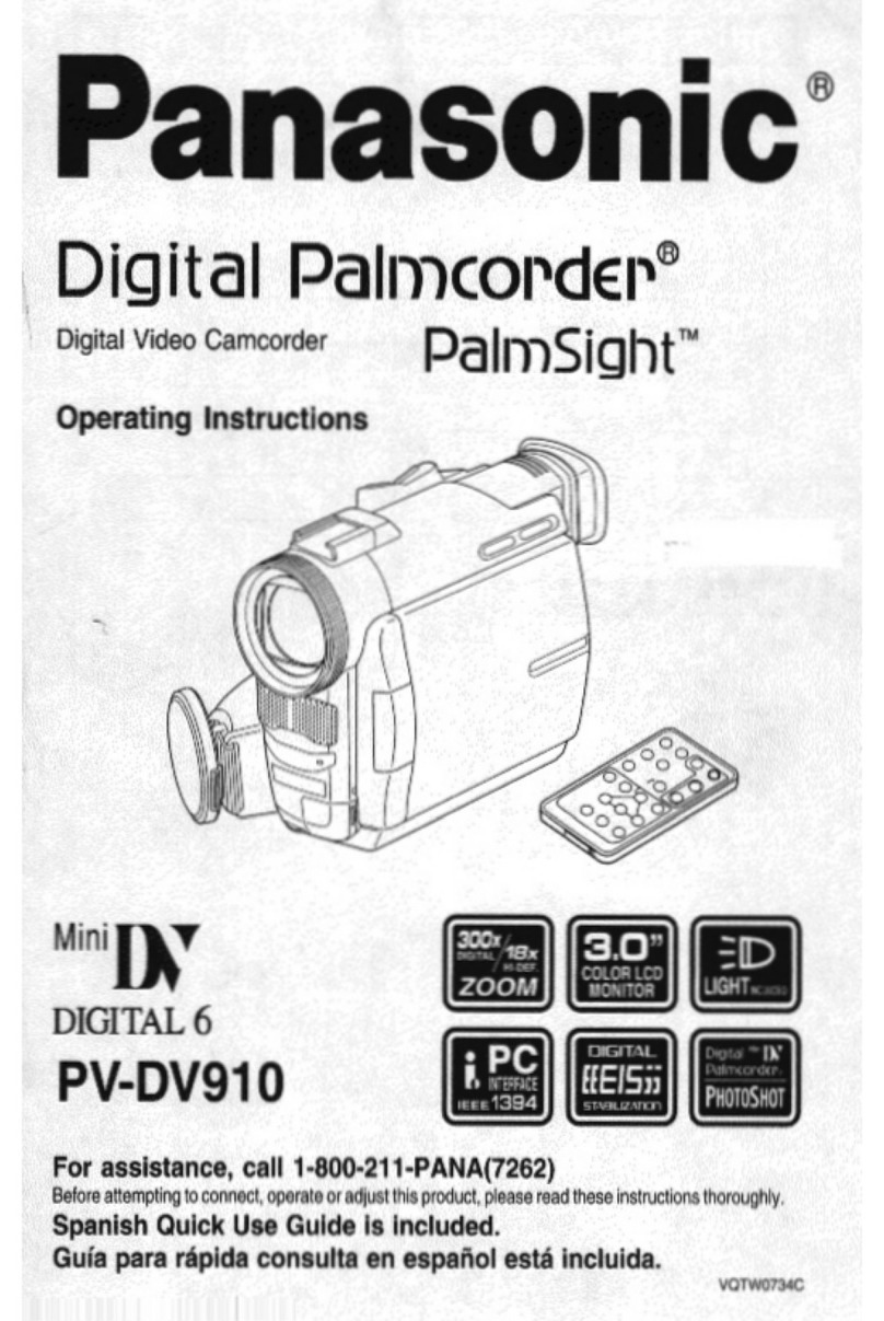 Panasonic Palmcorder PalmSight PV-DV910 User manual Panasonic Palmcorder PalmSight PV-DV910 User manual