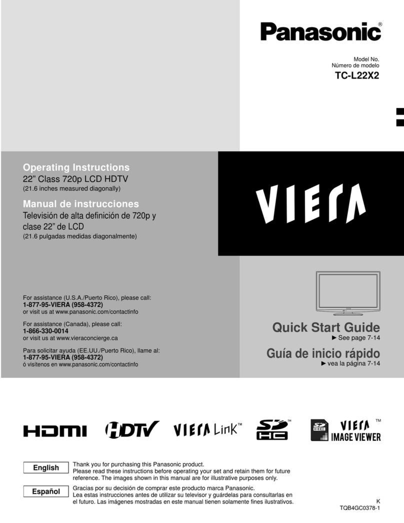 Panasonic TCL22X2 - 22" LCD TV User manual