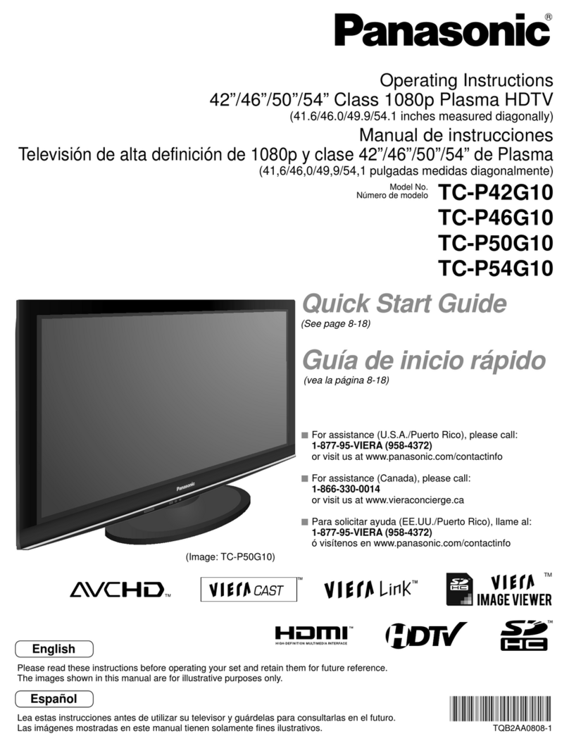 Panasonic TC-P42G10 - TC - 41.6" Plasma TV User manual