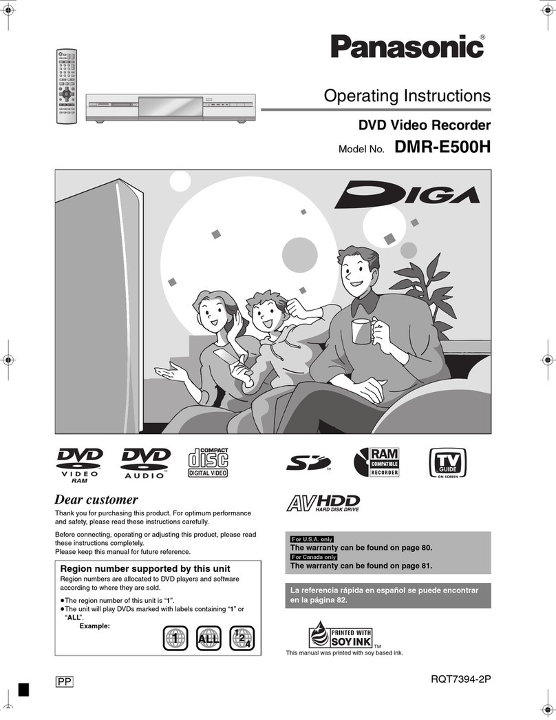 Panasonic DMR-E500HS User manual