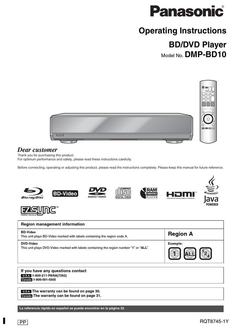 Panasonic DMP-BD10K User manual