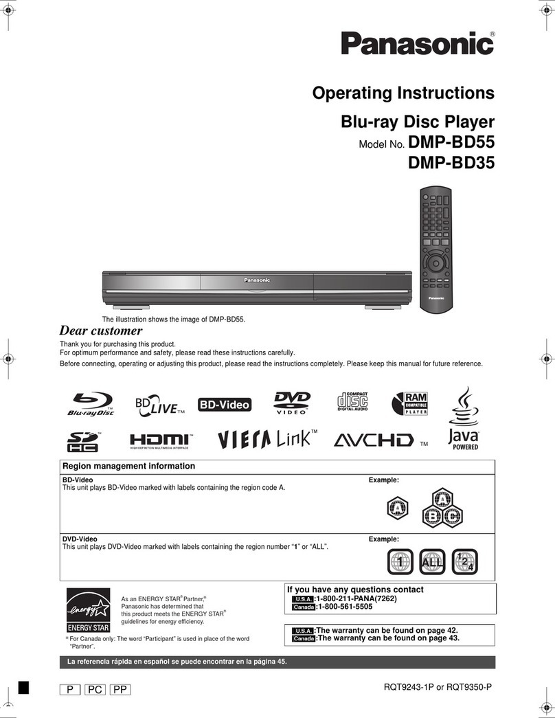 Panasonic DMP-BD55K User manual