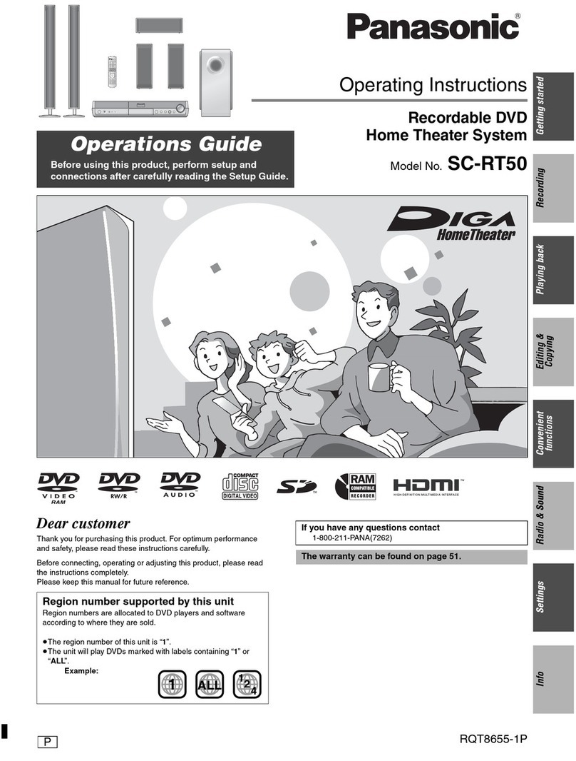 Panasonic SCRT50 - HOME THEATER operating instructions