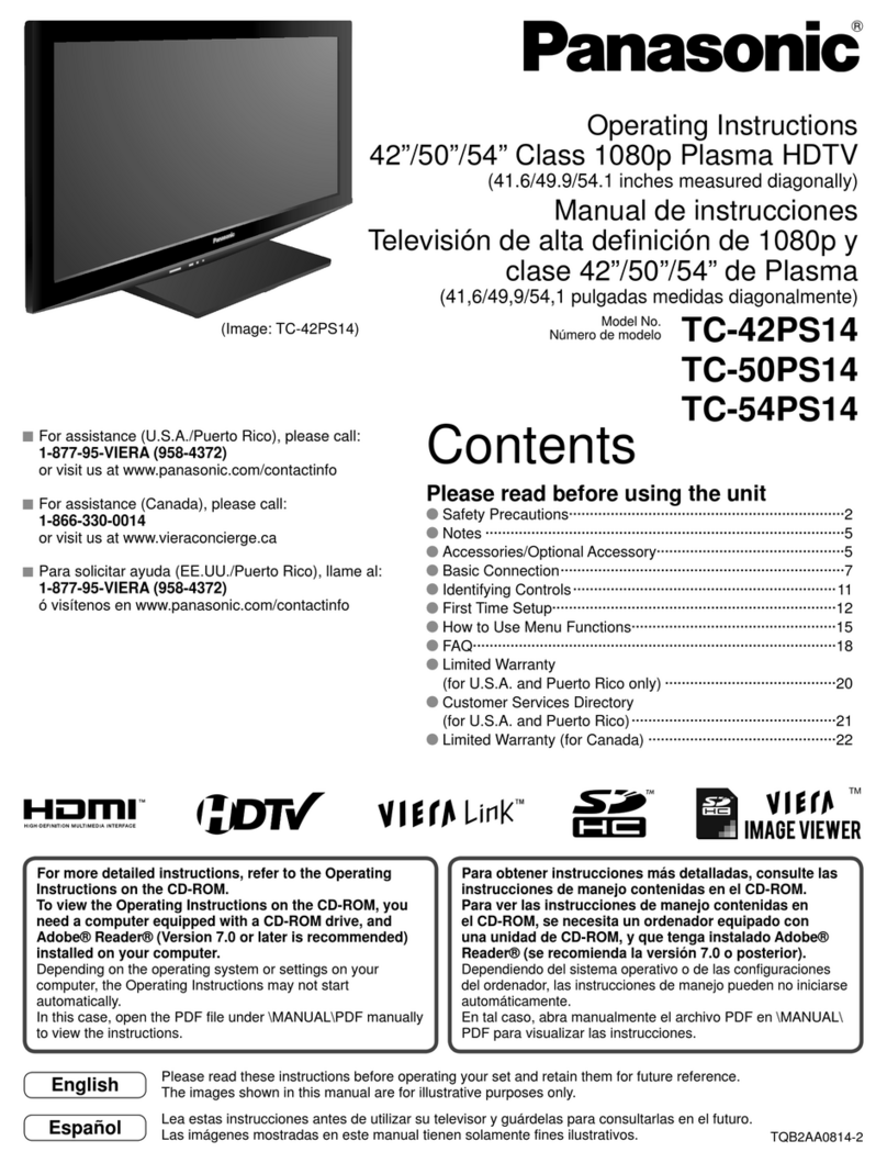 Panasonic Viera TC-50PS14 User manual Panasonic Viera TC-50PS14 User manual
