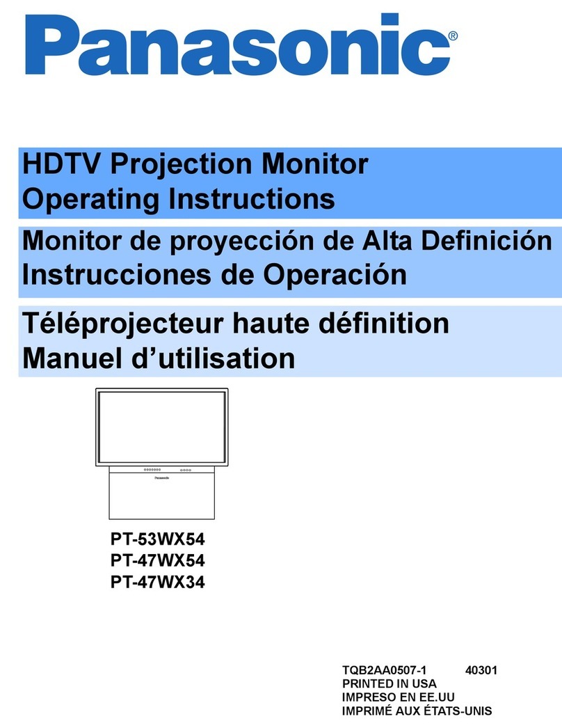 Panasonic PT47WX54 - 47" PROJECTION TV operating instructions