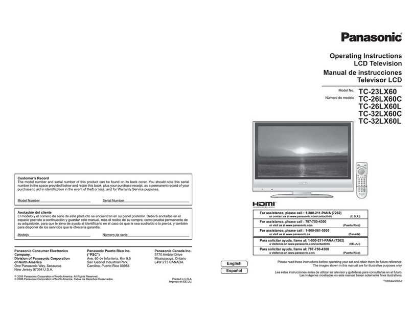 Panasonic TC23LX60 - 23" LCD TV User manual