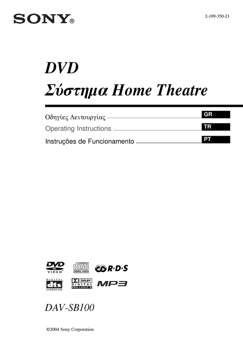 Sony DAV-SB100 - 5 Dvd Changer System operating instructions