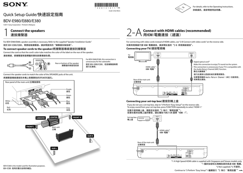 Sony BDV-E380 User manual