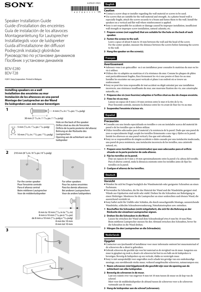 Sony BDV-E280 User manual