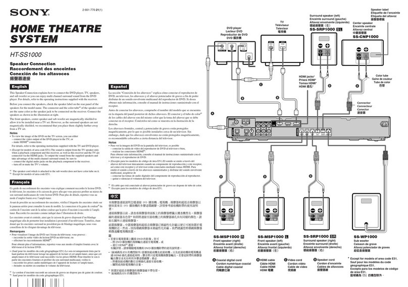 Sony HT-SS1000 Speakers Connection