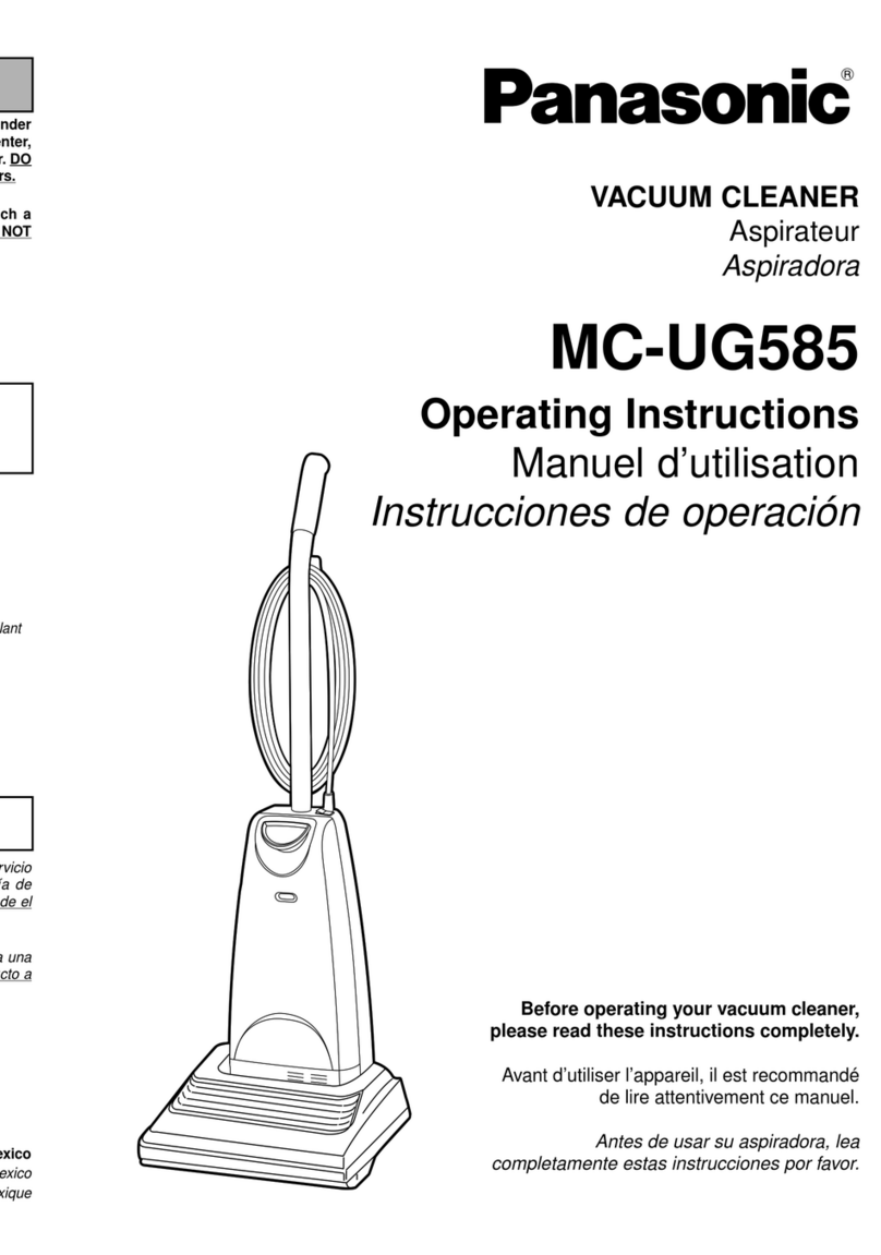 Panasonic MCUG585 - PLATINUM UPRIGHT VACUUM User manual