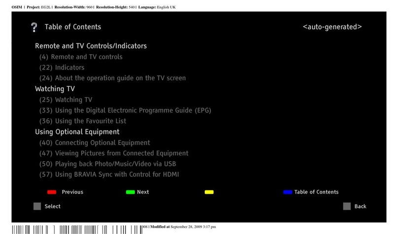 Sony Bravia KDL-40Z5800 Installation instructions manual