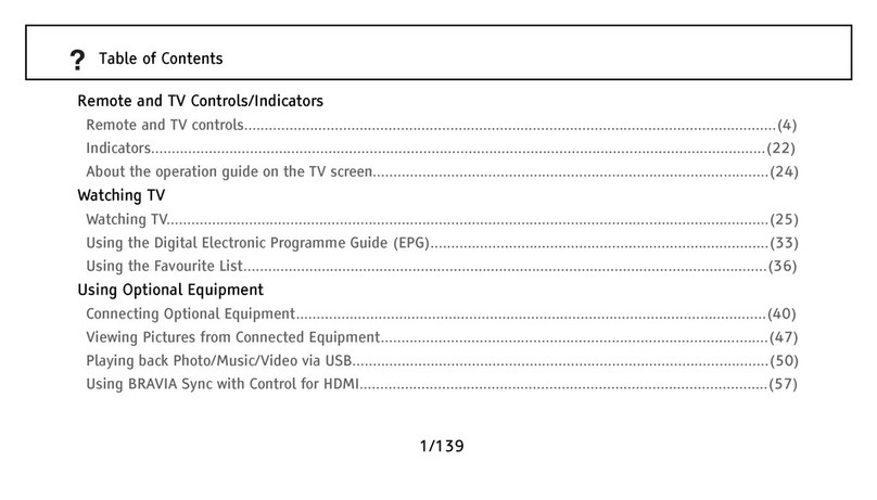 Sony Bravia KDL-40Z5800 Installation instructions manual