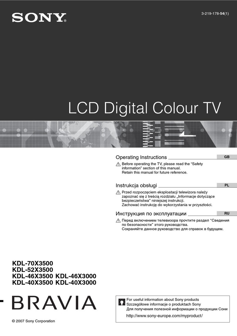 Sony Bravia KDL-40X3000 User manual