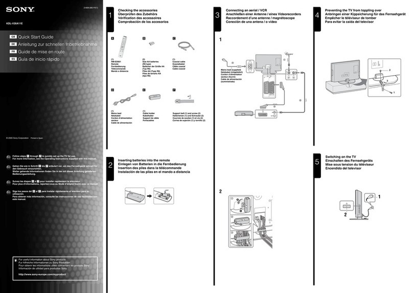 Sony BRAVIA KDL-V26A11E User manual