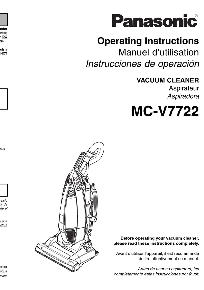 Panasonic MCV7722 - UPRIGHT VACUUM - MULTI-LANG operating instructions
