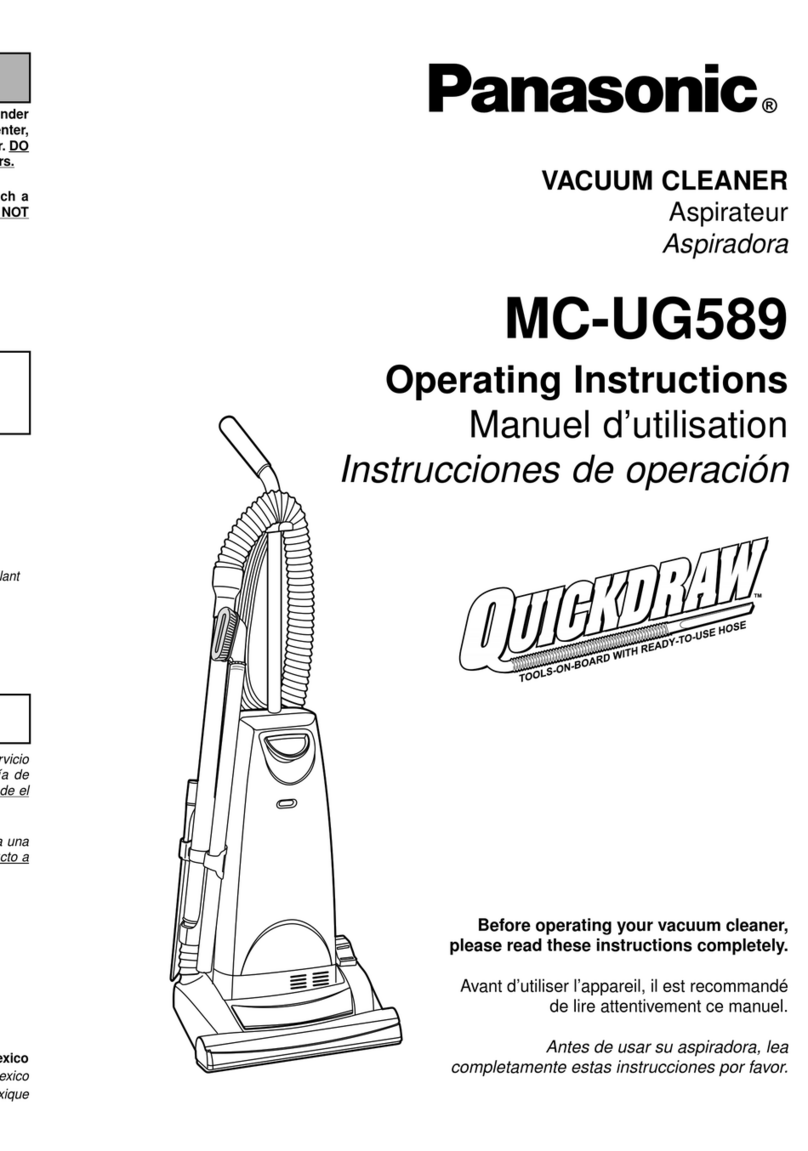 Panasonic MCUG589 - PLATINUM UPRIGHT VACUUM operating instructions Panasonic MCUG589 - PLATINUM UPRIGHT VACUUM operating instructions