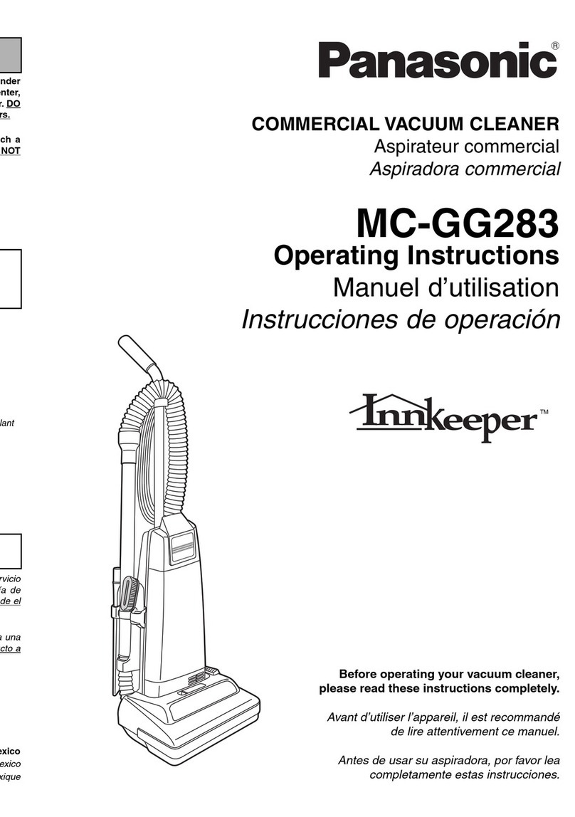 Panasonic MCGG283 - COMMERCIAL VACUUM - MULTI LANGUAGE operating instructions