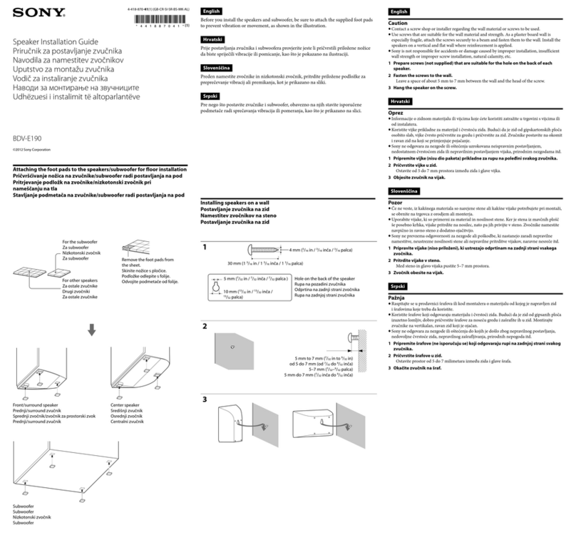 Sony BDV-E190 User manual