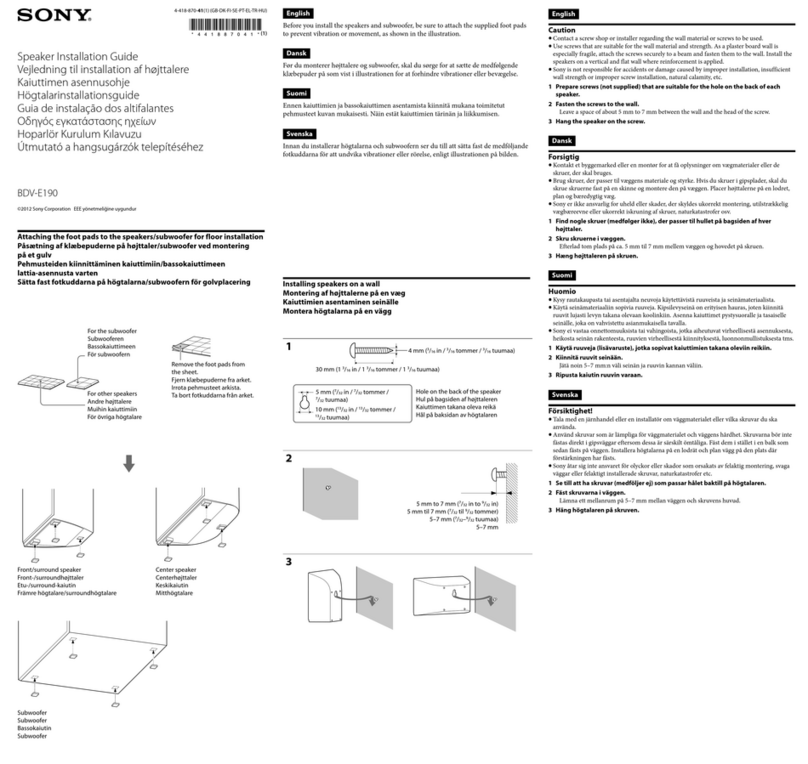 Sony BDV-E190 User manual