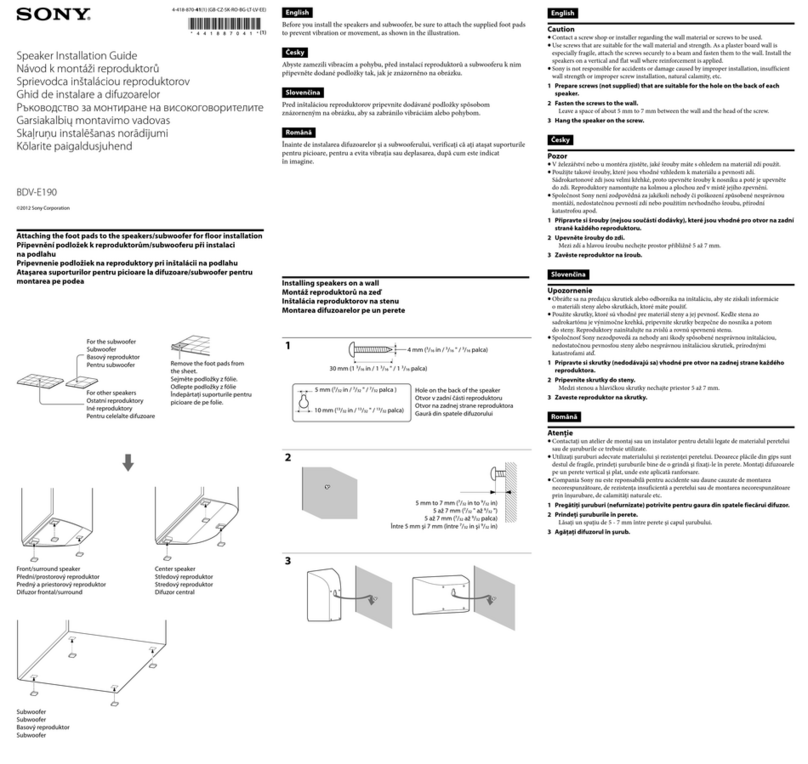 Sony BDV-E190 User manual