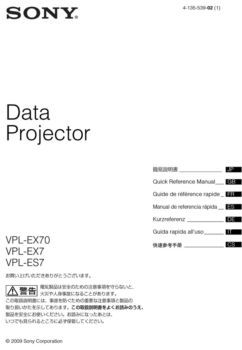 Sony VPL-ES7 Quick reference manual