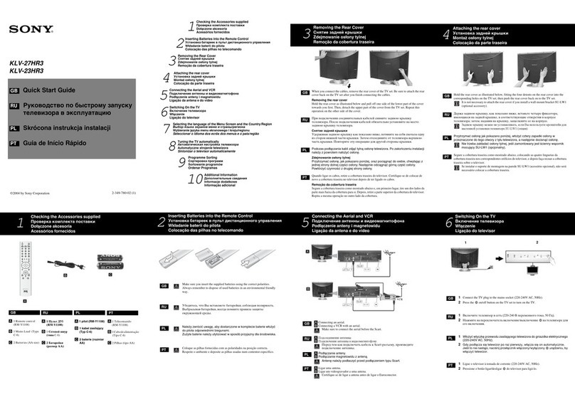 Sony WEGA KLV-23HR3 User manual