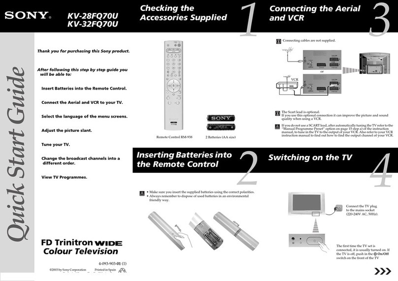 Sony KV-28FQ70U quick start guide