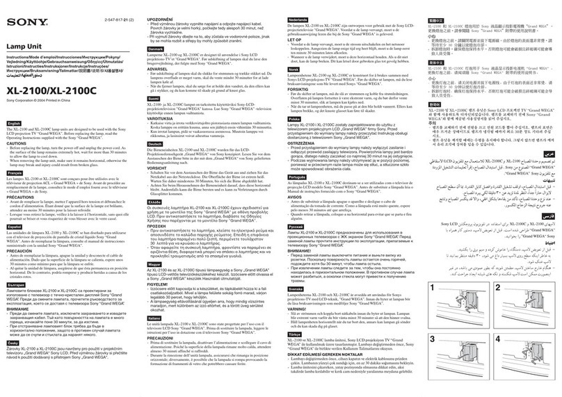 Sony XL-2100 instructions