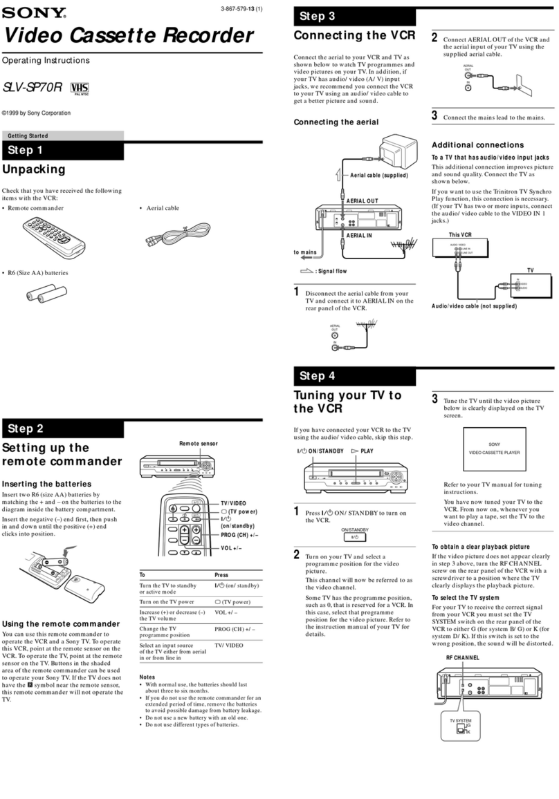 Sony SLV-SP70R operating instructions