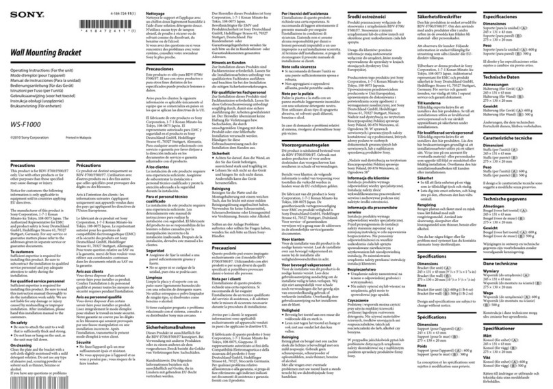 Sony WS-F1000 User manual