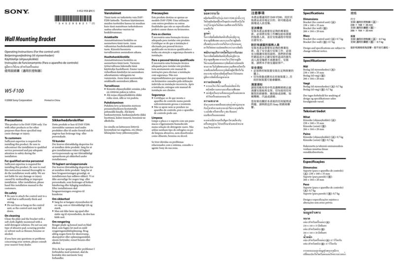 Sony WS-F100 User manual Sony WS-F100 User manual