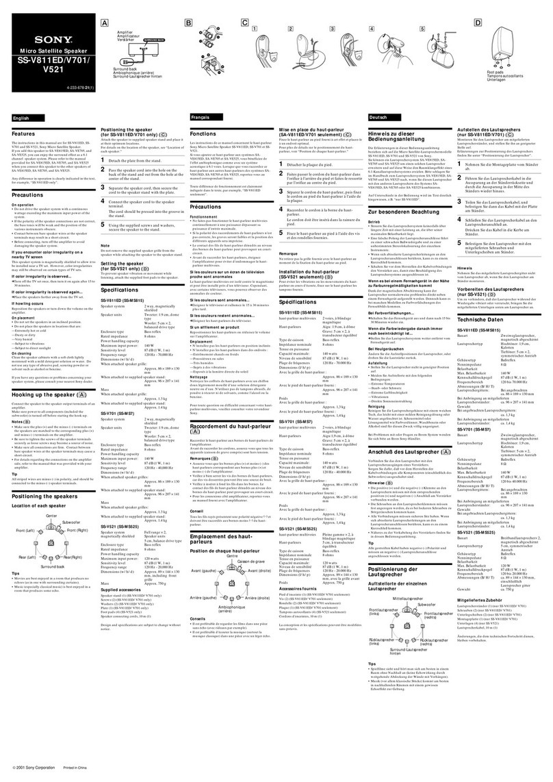 Sony SS-V521 instruction & operation manual