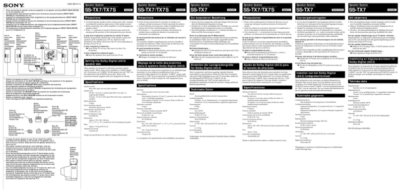 Sony SS-TX7 Quick start guide