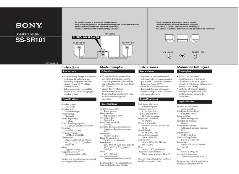 Sony SS-SR101 User manual Sony SS-SR101 User manual
