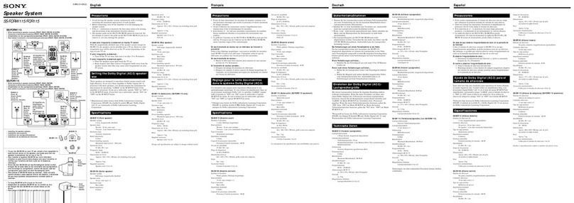 Sony SS-FCR115 User manual