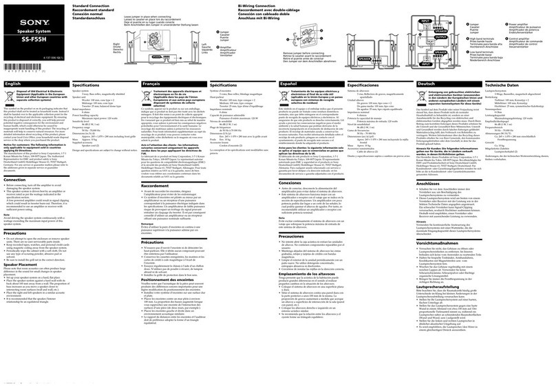 Sony SS-F55H User manual