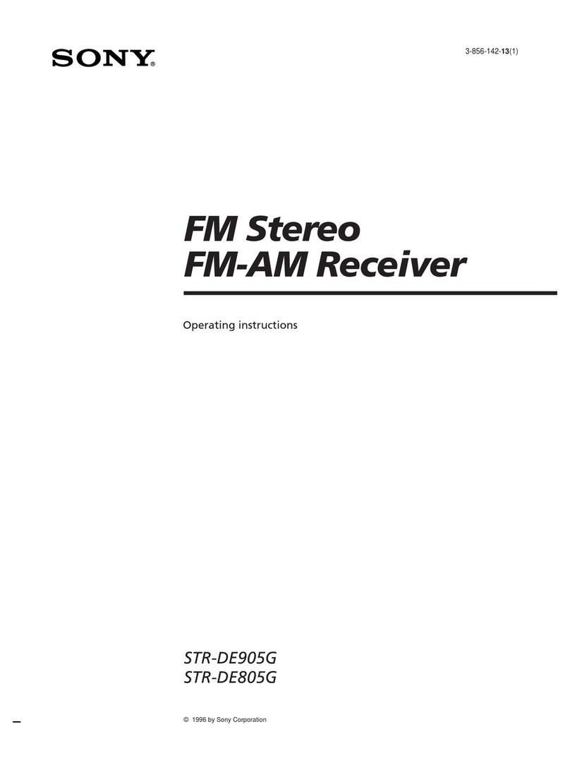 Sony STR-DE805G - Fm/am Stereo Receiver User manual Sony STR-DE805G - Fm/am Stereo Receiver User manual