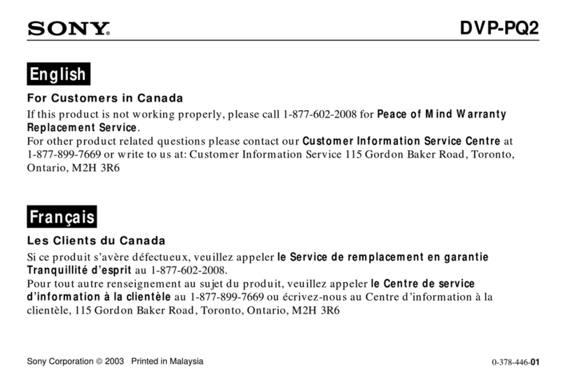 Sony DVP-PQ2 instruction & operation manual