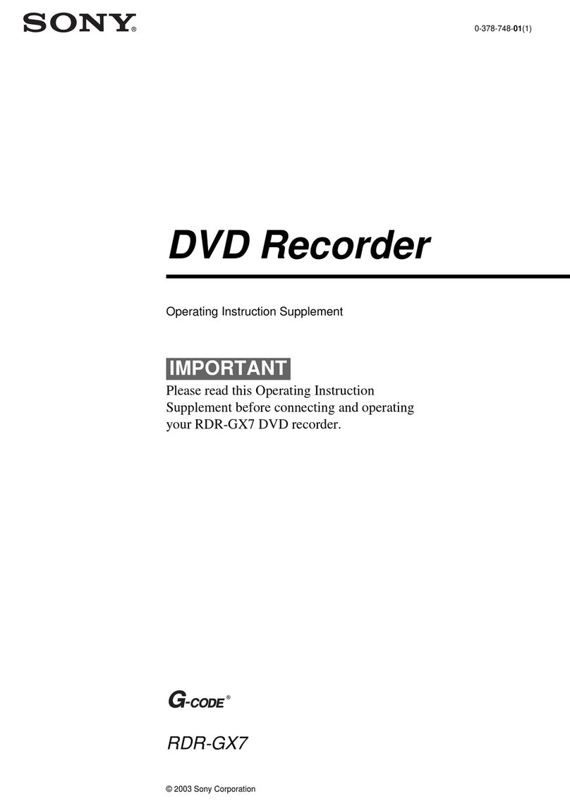Sony RDR-GX7 Owner's manual Sony RDR-GX7 Owner's manual