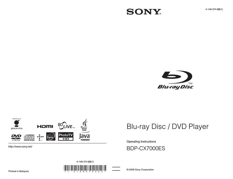 Sony BDP-CX7000ES - 400 Blu-ray Disc Mega Changer operating instructions