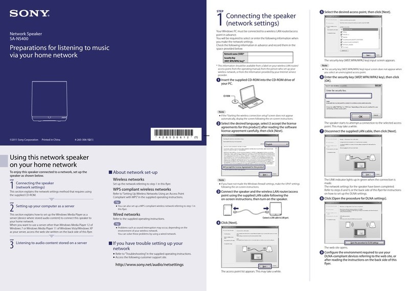 Sony SA-NS400 User manual