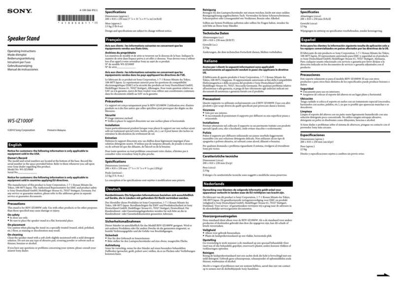 Sony WS-IZ1000F operating instructions