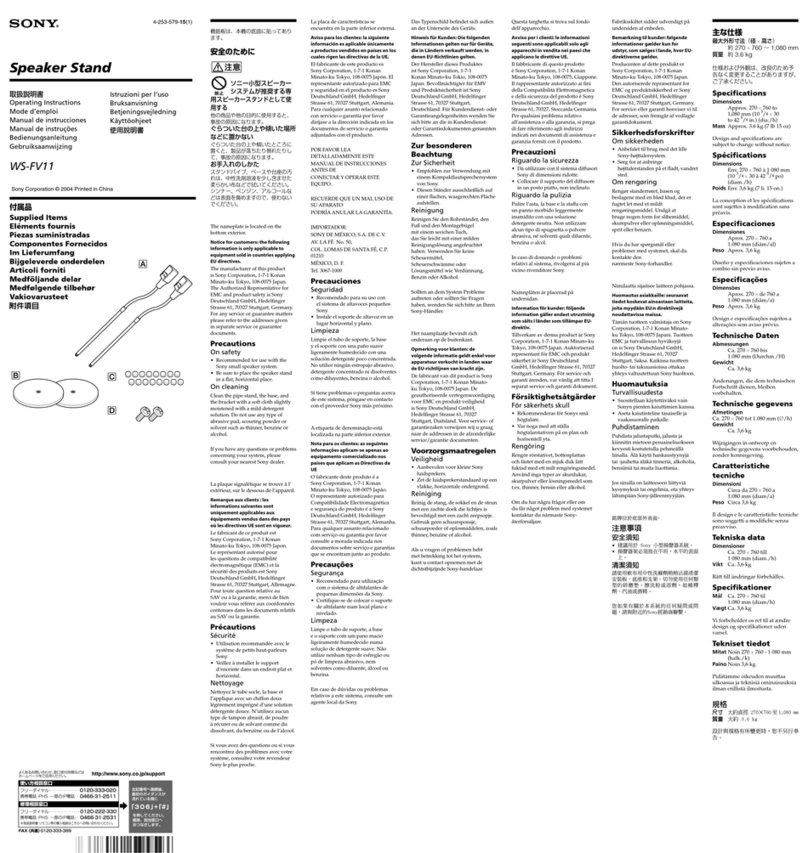 Sony WS-FV11 operating instructions
