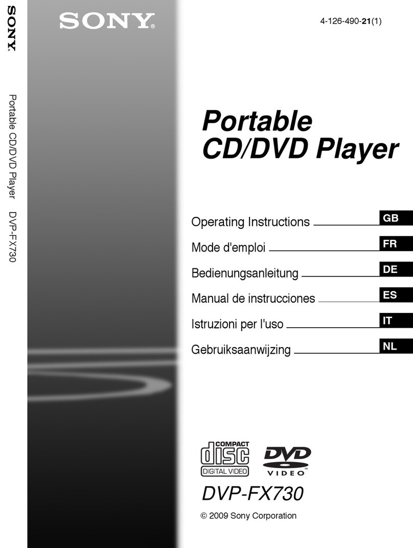Sony DVP-FX730 - Portable Dvd Player User manual
